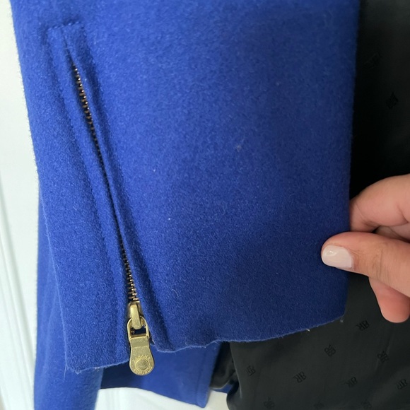 Banana Republicans Colbalt Blue Puff Sleeve Wool Coat - Picture 2 of 9